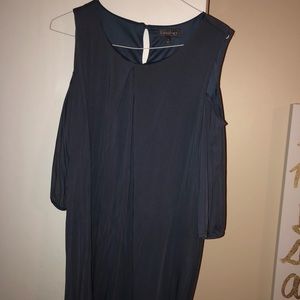 Blue Cut-Out Shoulder Dress